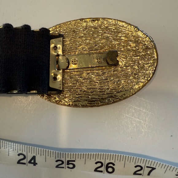 VINTAGE 70s FABULOUS GOLD SCALED STRETCHY BELT WITH OVAL BUCKLE main image 12